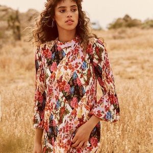 Anthropologie Maeve Shara pleated midi dress | Size XS